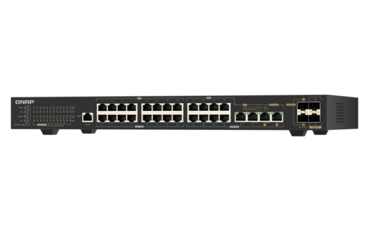 Qnap Qsw-M2130p-2c2s26t, Managed, L2, 2.5g Ethernet (100/1000/2500), Power Over Ethernet (Poe), Montaje En Rack, 1u