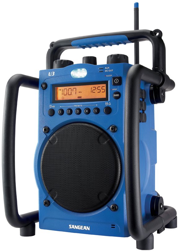 Sangean U-3 Azul Y Negro Radio Am Fm Portátil Sumergible Especial Para Exterior.