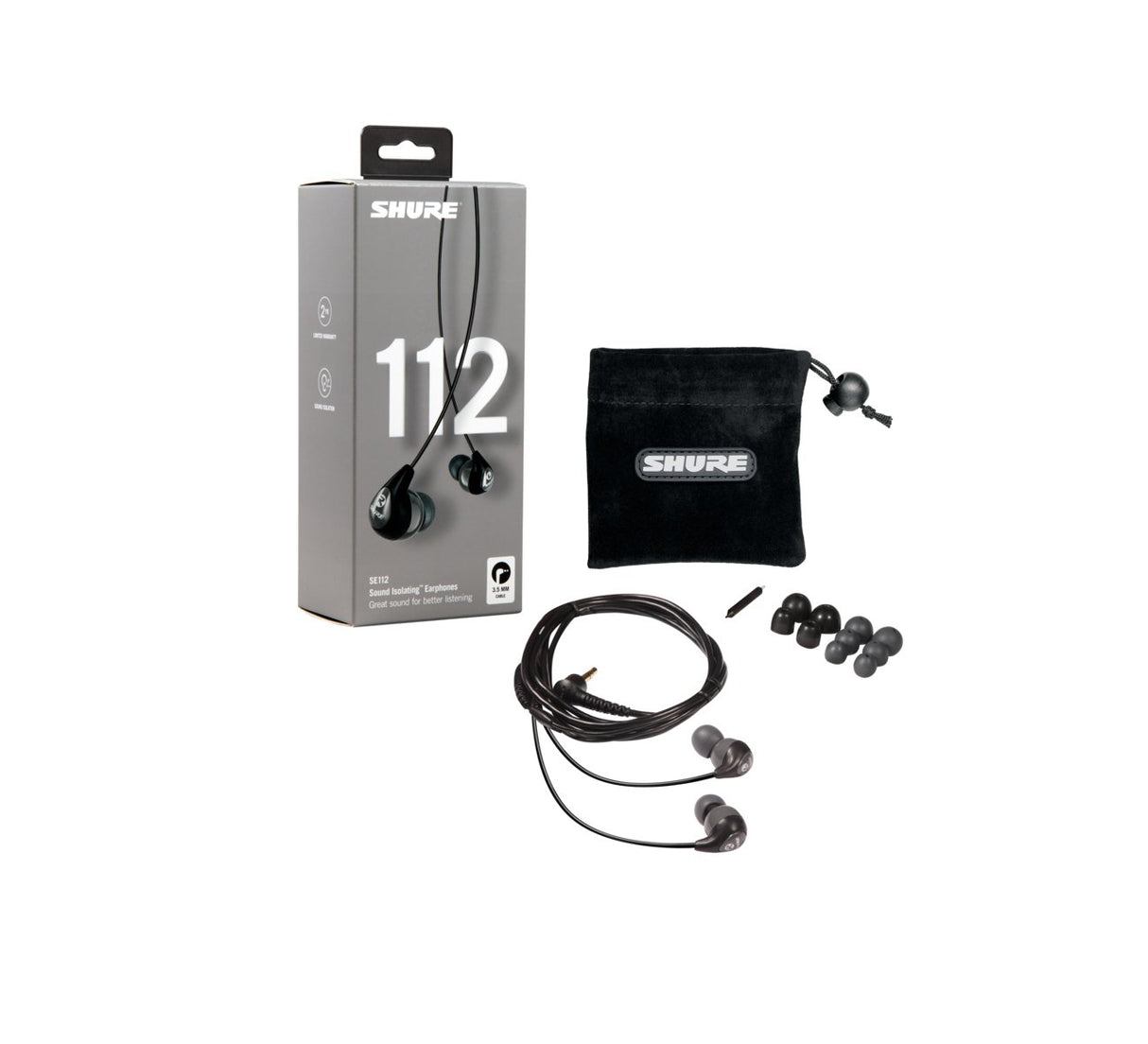 EAN 0042406351430 - Shure SE112-GR Auriculares Alámbrico Dentro de oído Llamadas/Música Negro, Gris imagen 2