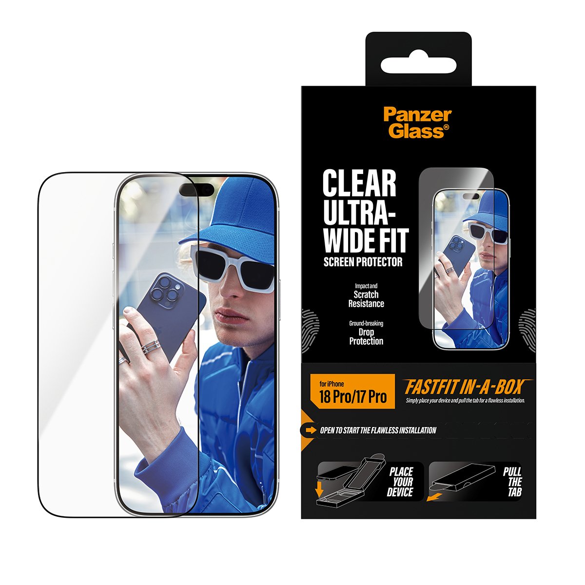 Panzerglass Displays. Ip 17/18 Pro Ultra Wide Fastfit In A Box