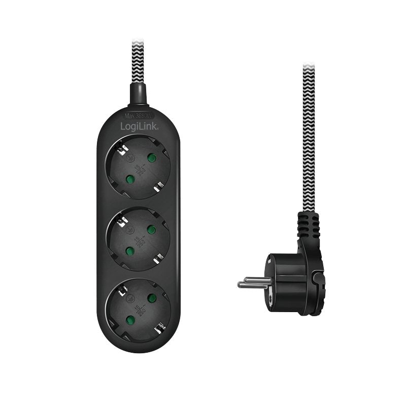 EAN 4052792060836 - LogiLink LPS261 base múltiple 1,5 m 3 salidas AC Interior Negro, Blanco imagen 2