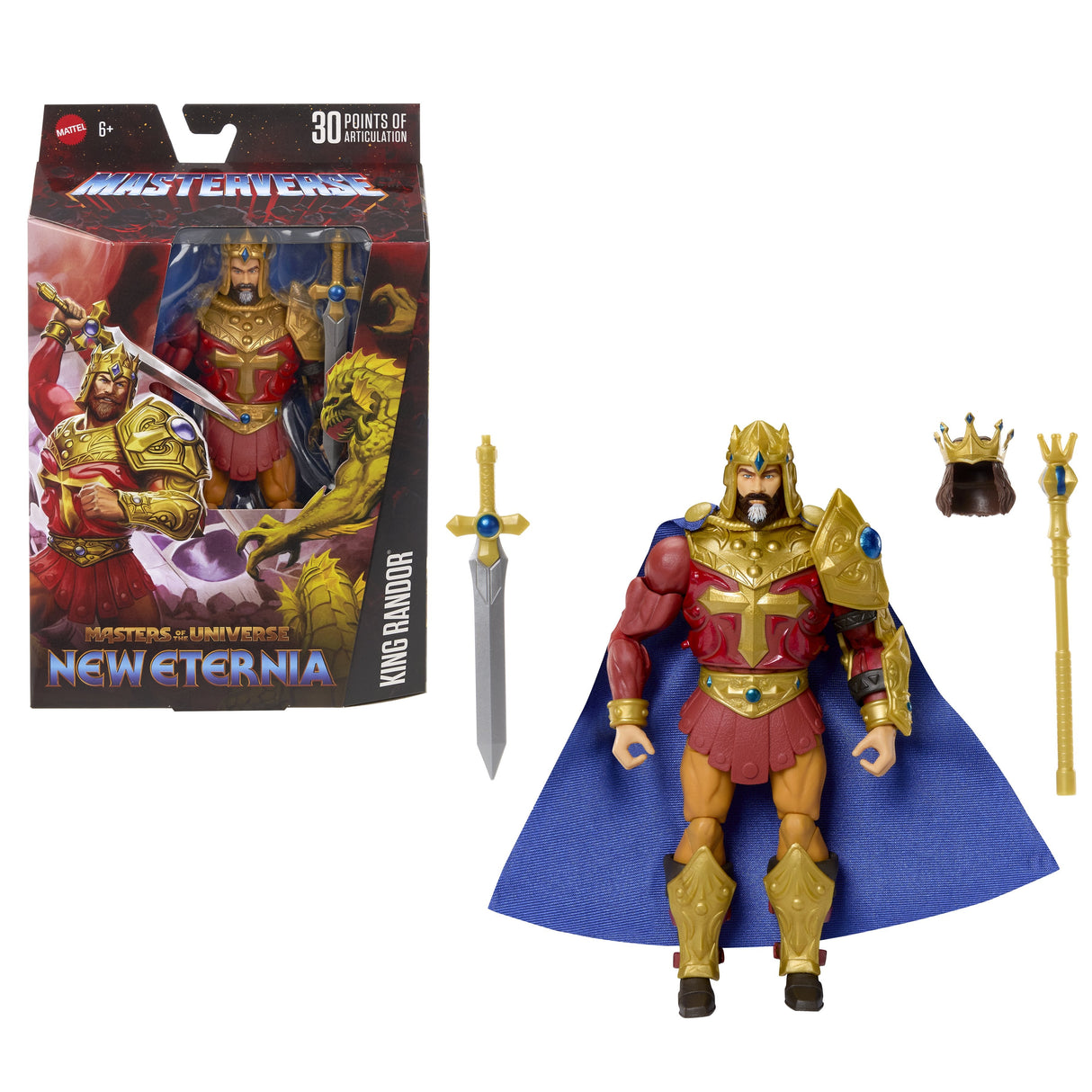 Mattel Masters Of The Universe Master Versos New Eternia King Randor, Personaje Jbp79