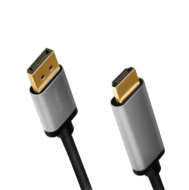 EAN 4052792062090 - LogiLink CDA0107 adaptador de cable de vídeo 2 m DisplayPort HDMI Negro, Gris imagen 2