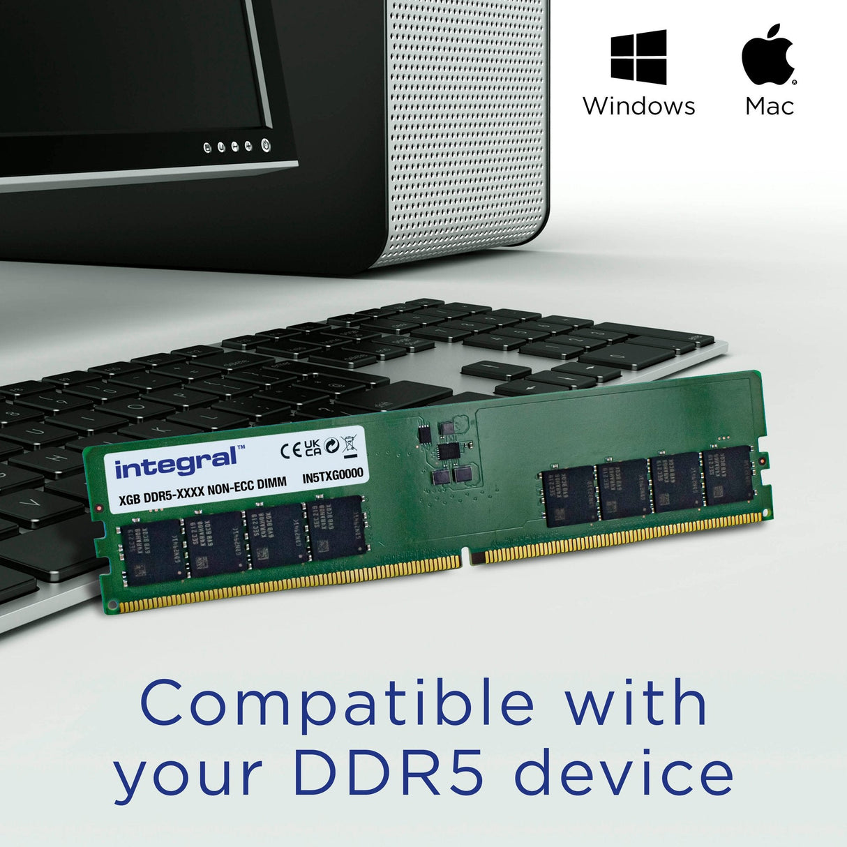 Módulo De Memoria 8go Dimm Ddr5 Integral 4800mhz (Verde)