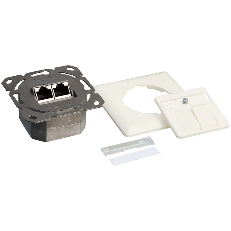 EAN 4052792040234 - LogiLink NP0124 toma de corriente 2 x RJ-45 Metálico, Blanco imagen 7