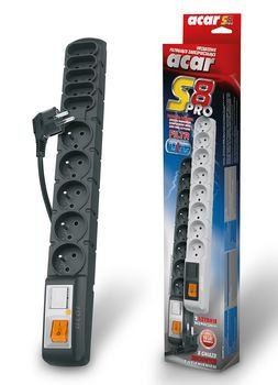 EAN 5904743368104 - HSK DATA acar S8 PRO Negro 8 salidas AC 230 V 1,5 m imagen 2