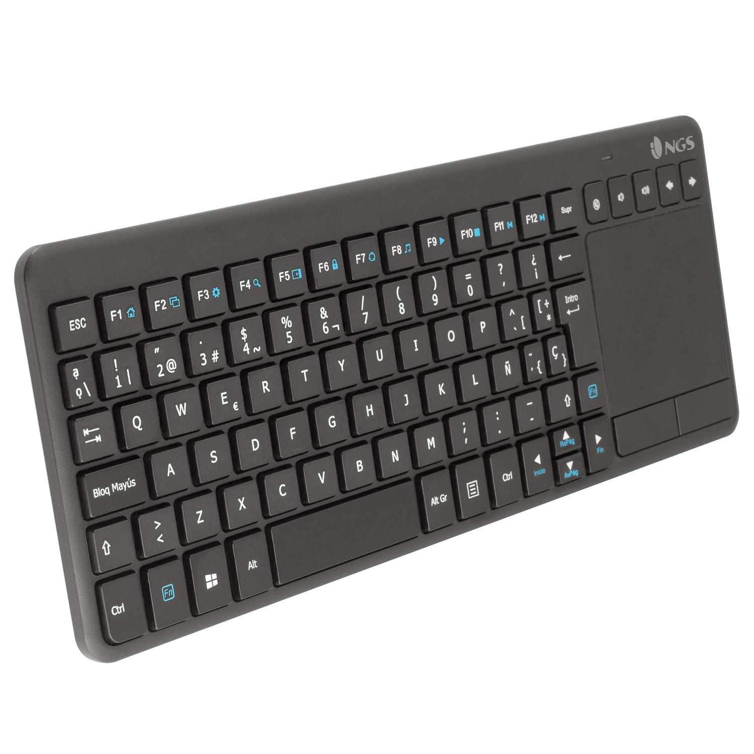 Teclado Frances Ngs Con Touchpad Con Teclas Multimedia Inalambrico 2.4ghz - Layout - Negro