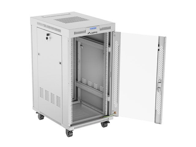 Gabinete Rack 19'' 22u 600x800 Gris Puerta De Cristal Lcd Flack Pack