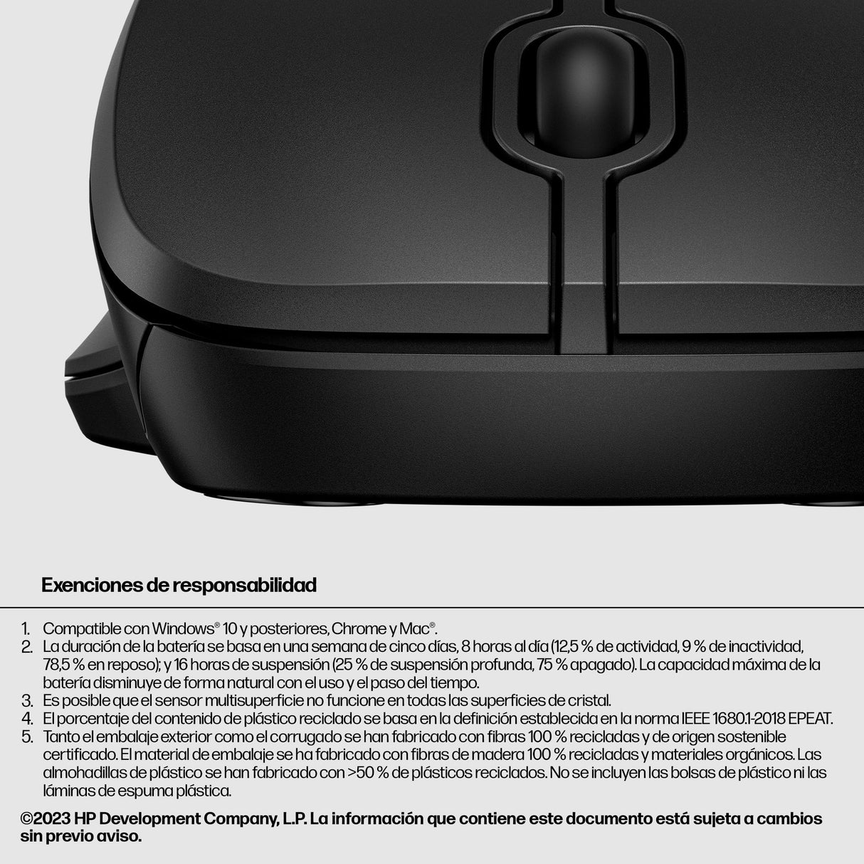 EAN 0197498130101 - HP 255 Dual Wireless Mouse ratón Oficina Ambidextro RF Wireless + Bluetooth Óptico 1600 DPI imagen 6