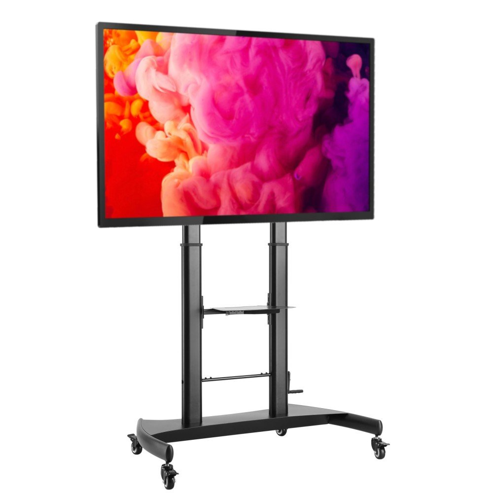 Techly Soporte De Suelo Trolley De Acero Con Altura Regulable, Para Tv De 60'' A 100''