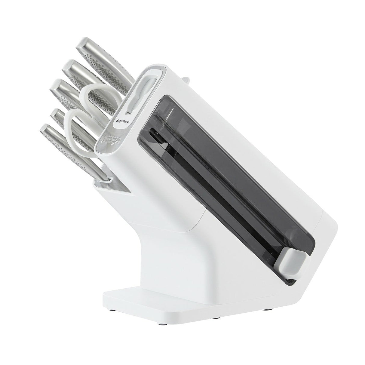 Ninja Staysharp Taco De Cuchillos, Acero Inoxidable, Afilador Integrado, 5 Cuchillos