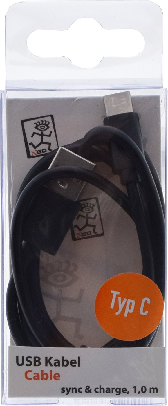 2go Cable Usb Type-C 1m Negro