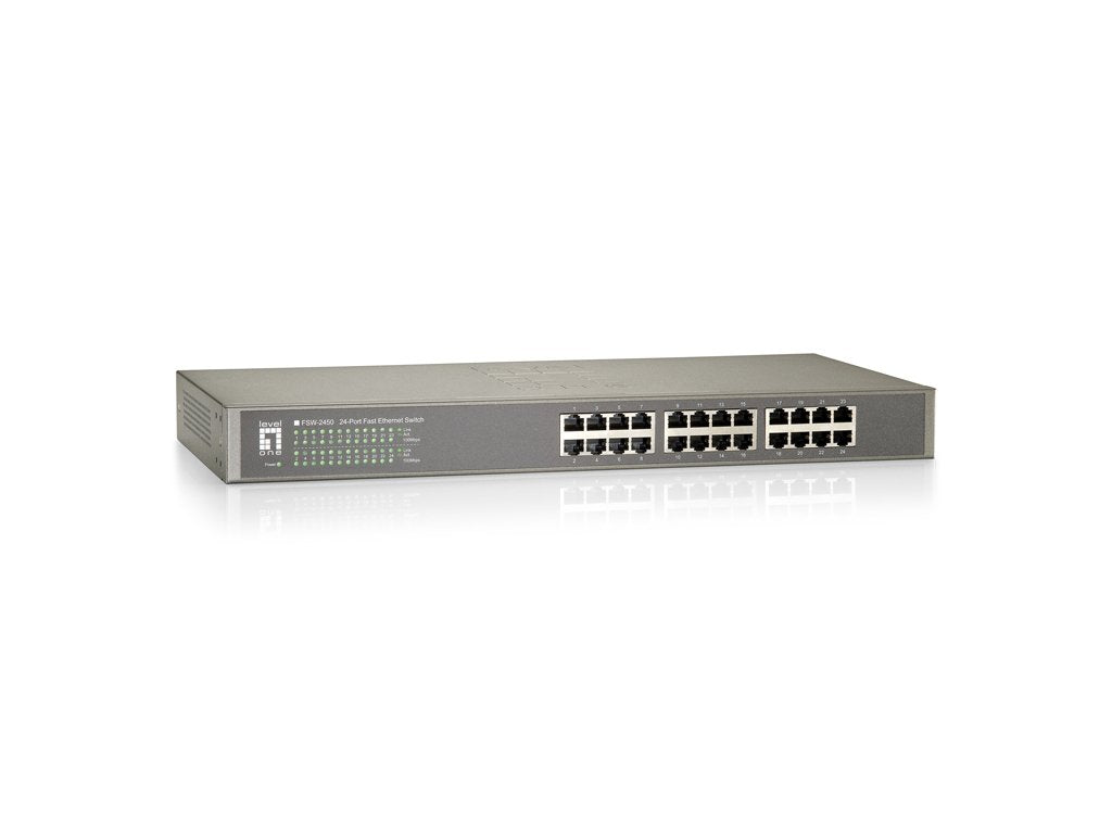 Level One Switch No Gestion 24 Puertos 10/100 Rack 19