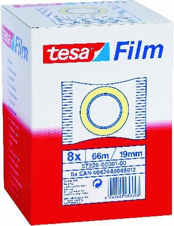 Tesa Film Cinta Adhesiva Transparente Standard Rollo 19mm X 66m En Bolsita