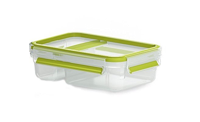 Emsa Clip & Go Yoghurtbox 0.6 Litros, Lonchera Verde Claro/Transparente, Con "Esquina De Tapa" Y Tapa 518103