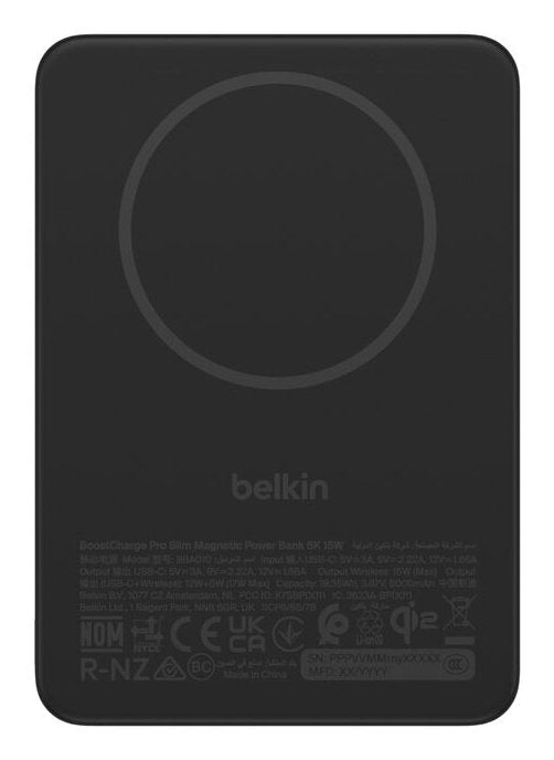 Belkin Boostcharge Slim 5000mah Mag.Pb/15w/Usb-C Blac.Bpd021hqbk