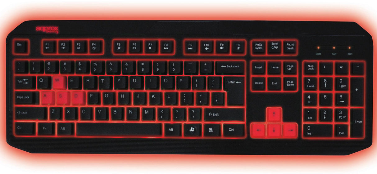 Approx Teclado Gaming Appblizzard Teclas Retroiluminadas 8teclas Rojas/12 Multimedia