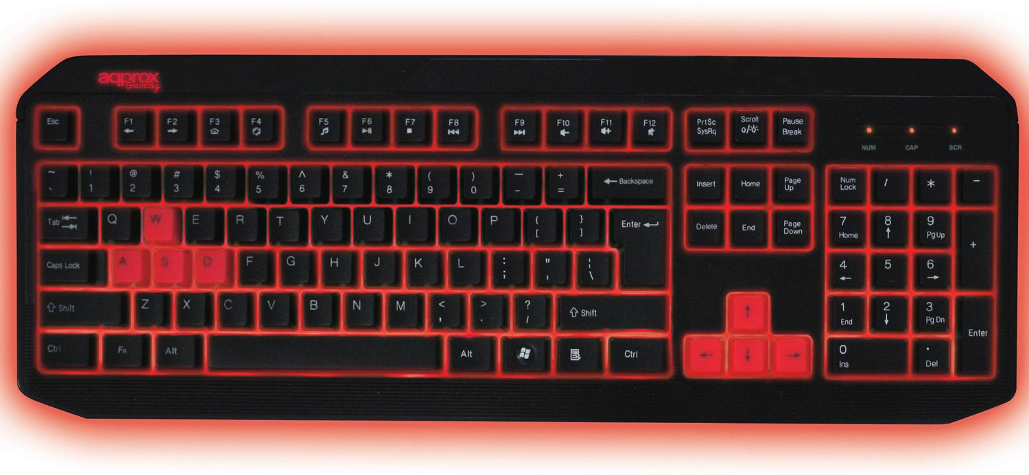 Approx Teclado Gaming Appblizzard Teclas Retroiluminadas 8teclas Rojas/12 Multimedia