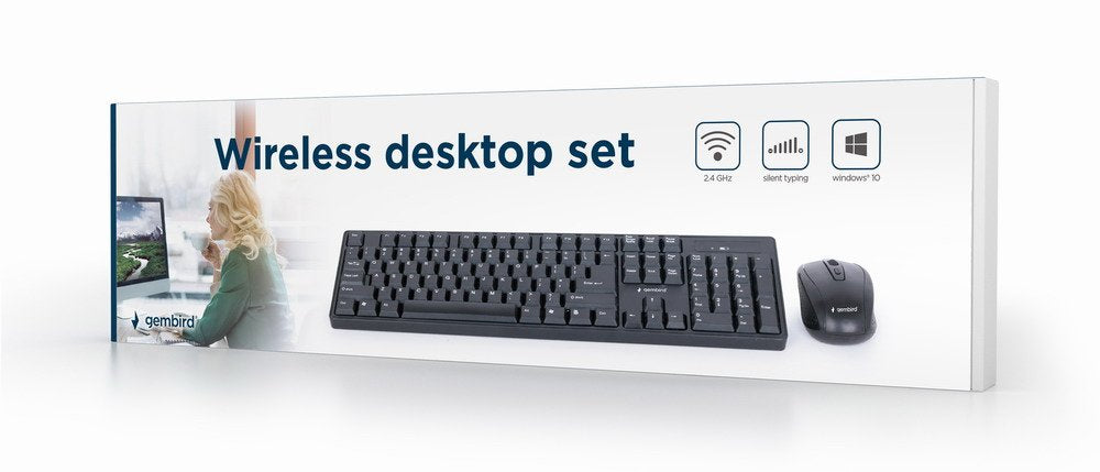 EAN 8716309091534 - Gembird KBS-W-01 teclado Ratón incluido Universal RF inalámbrico QWERTY Inglés Negro imagen 4