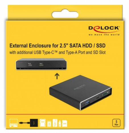 EAN 4043619426188 - DeLOCK 42618 funda para disco duro externo Metal Negro imagen 2