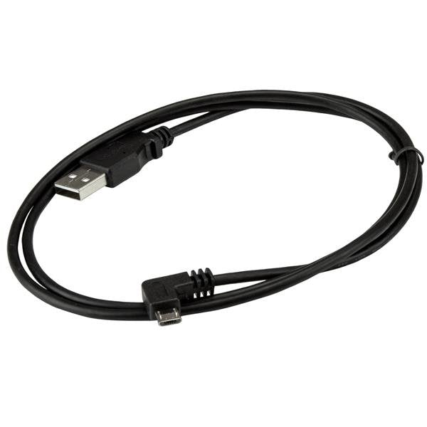 Startech Cable Usb 2.0 A Micro Usb 1m Acodado Carga Y Sincronizacion Usbaub1mra