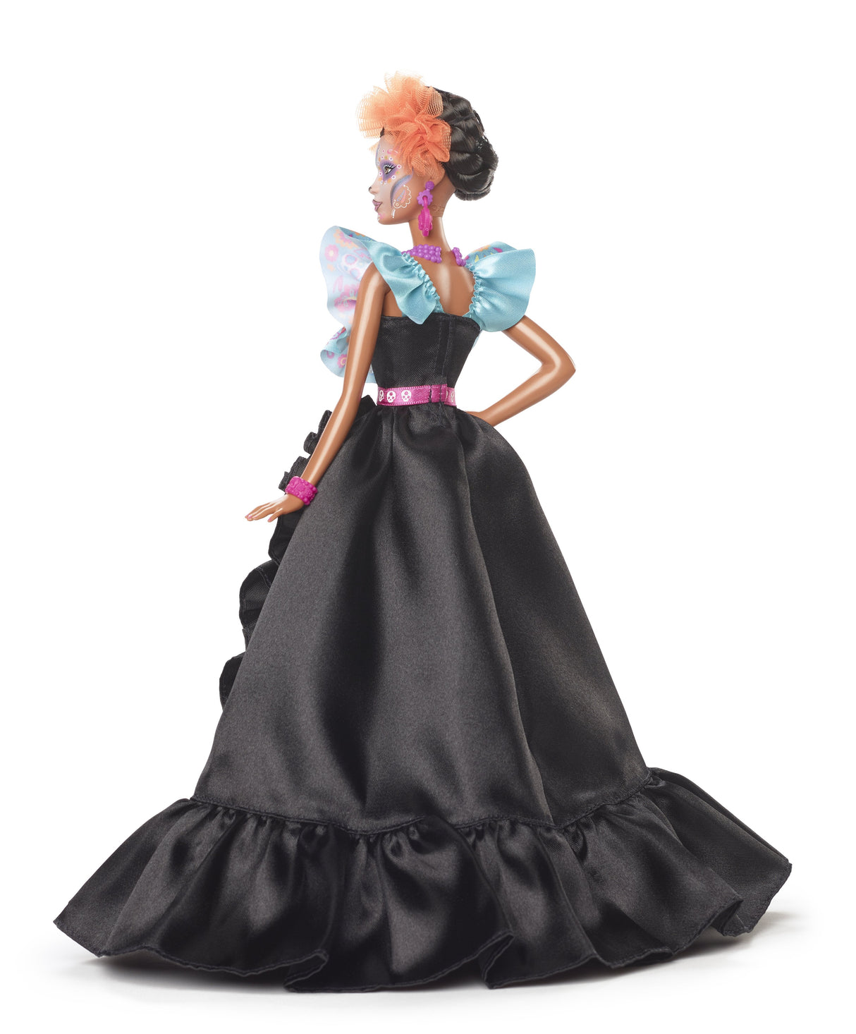 Muñeca Mattel Barbie Signature Día De Muertos 2024 Coleccionable Con Vestido Negro Con Volantes Hrm72