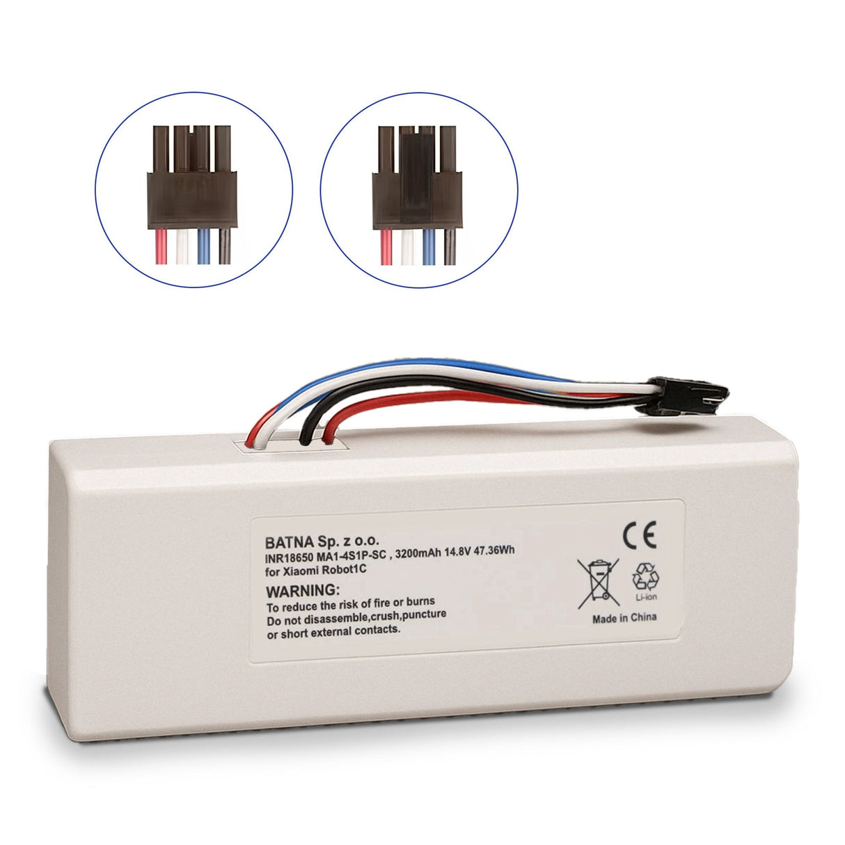 Bateria Xiaomi Robot 1c Inr18650 Ma1-4s1p-Sc, 3200mah, 47.36wh