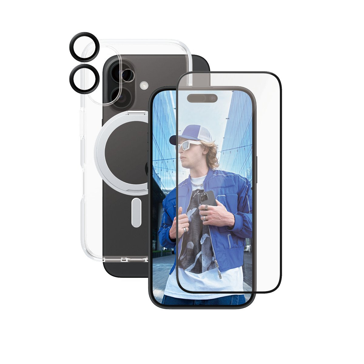 EAN 5715685004759 - PanzerGlass CARE™ by ® 3-in-1 Ceramic Bundle iPhone 16 funda para teléfono móvil Transparente imagen 1