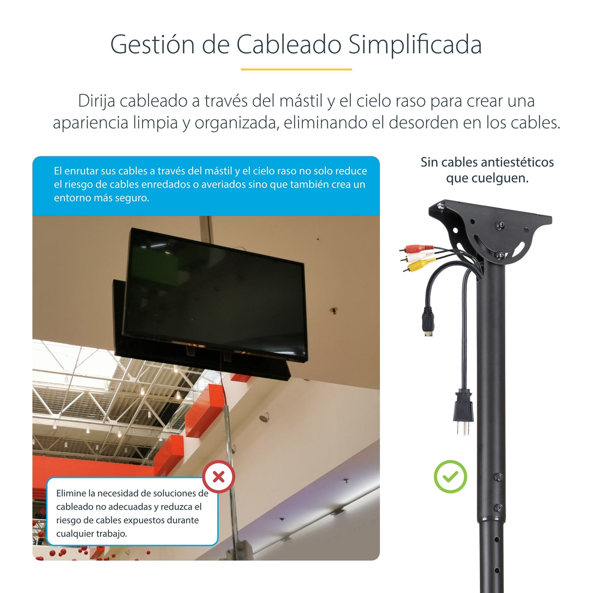 EAN 0065030880671 - StarTech.com FPCEILBTB soporte para pantalla de señalización 190,5 cm (75") Negro imagen 12