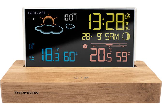 Thomson Ct610 Estacion Meteorologica Reloj Despertador - Madera/Negro