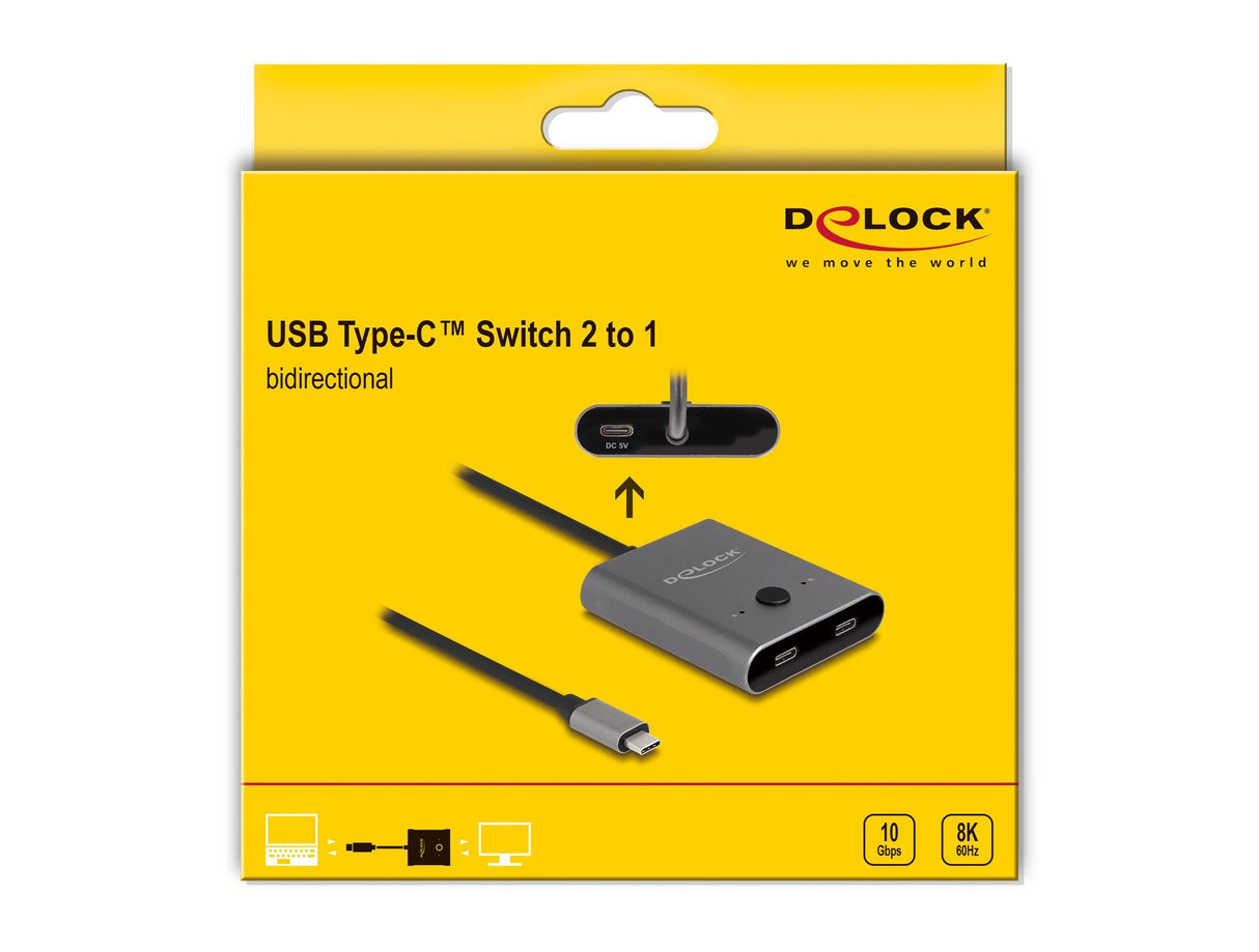 Delock 11500 Usb 10 Gbps Usb Type-C Switch 2 A 1 Bidireccional 8k