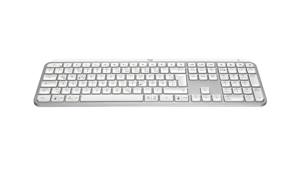 Teclado Alemán Logitech Mx Keys S Rf Wireless + Bluetooth Qwertz Aluminio, Blanco