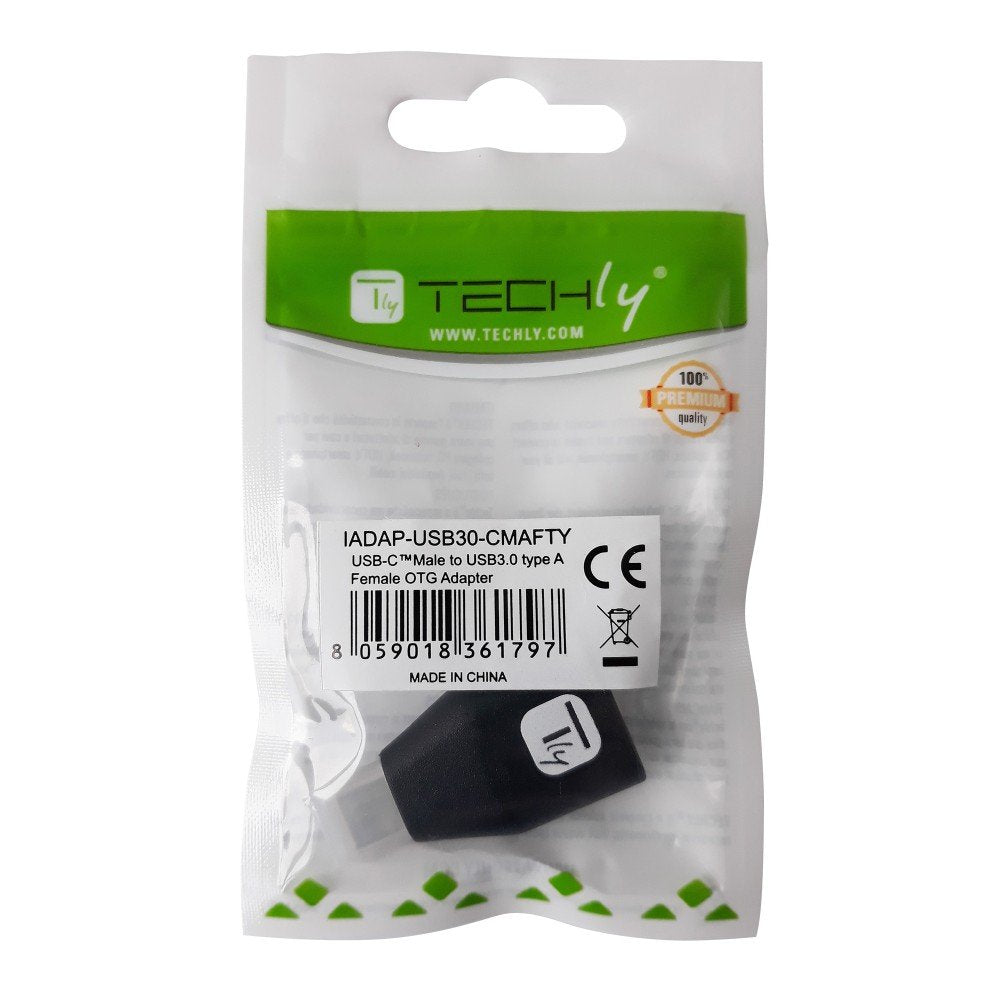EAN 8059018361797 - Techly IADAP-USB30-CMAFTY cambiador de género para cable USB A USB C Negro imagen 2