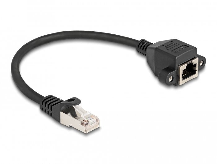 Delock 80191 Cable De Extensión Rj50 Macho A Hembra S/Ftp 0,25 M Negro
