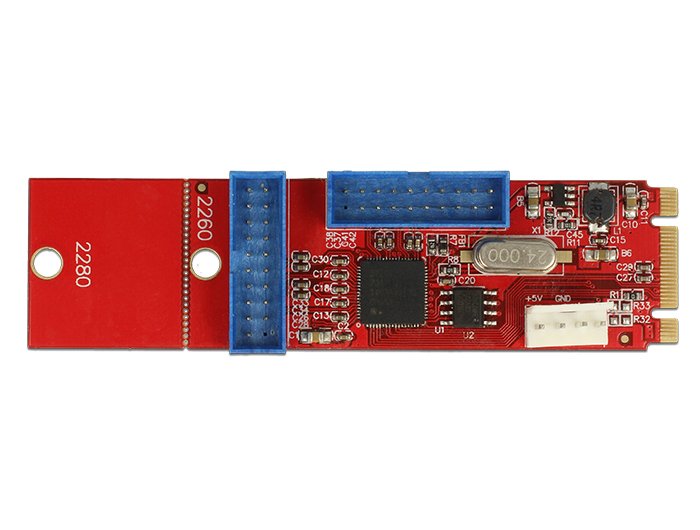 Conector B+M De La Tecla Delock M.2> 2 X Usb 3.0 Post Enchufes, Convertidor 62843