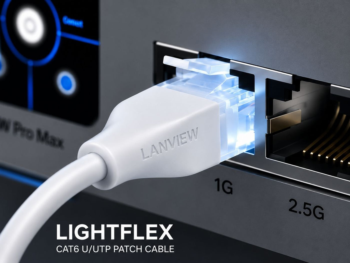 Lightflex Cat6 U/Utp 0.15m, White, Tpe, Halogenfree