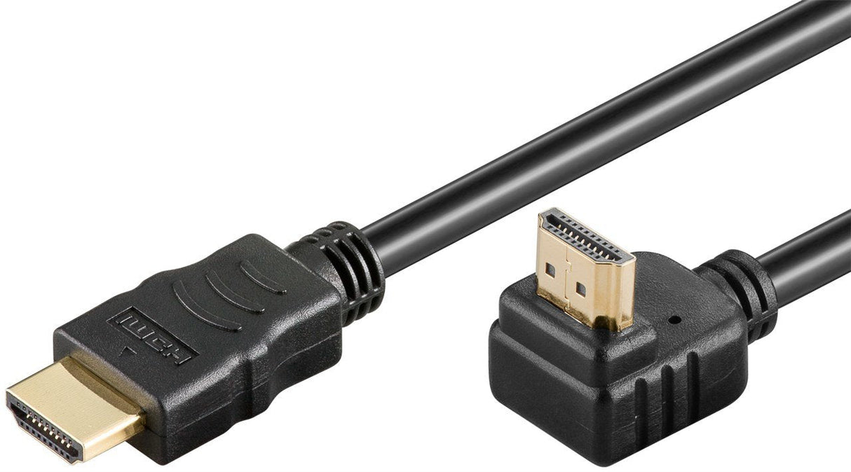 Cable Hdmi A-A  1,50 Metrso Negro Acodado 4k 60hz   Cable 90° En Un Conector Serie 2.0 Goobay
