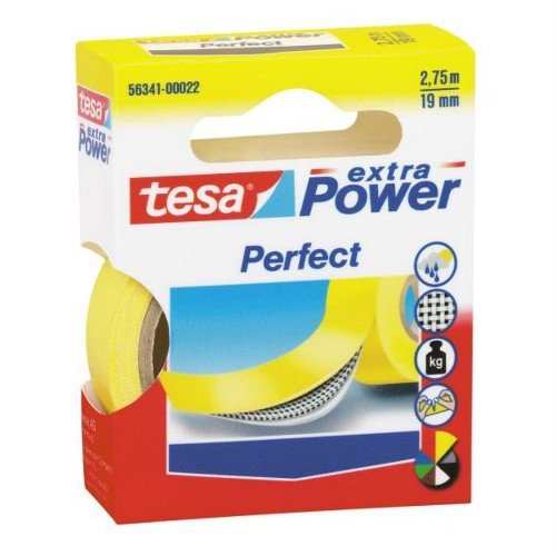 Tesa Extra Power Perfect Cinta De Tela 2,75m 19mm Amarillo