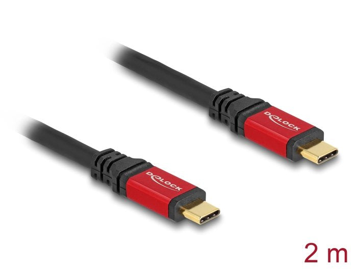 Delock 80051 Cable Usb 2.0 Usb Type-C Macho A Macho Pd 3.1 240 W E-Marker 2 M Rojo Metal