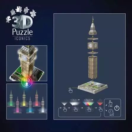 Ravensburger 3d Puzzle Iconics: Big Ben - Con Luz 216 Partes 12008025