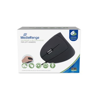 Mediarange Raton Usb 2.0 Vertical Izquierdo, Negro