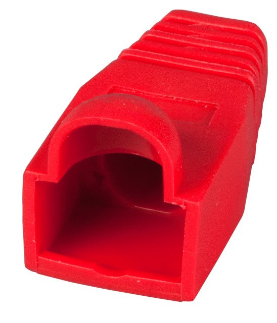 Manguito Antidoblez Rj45 Rojo, Con Protector De Pestaña, Vpe 100