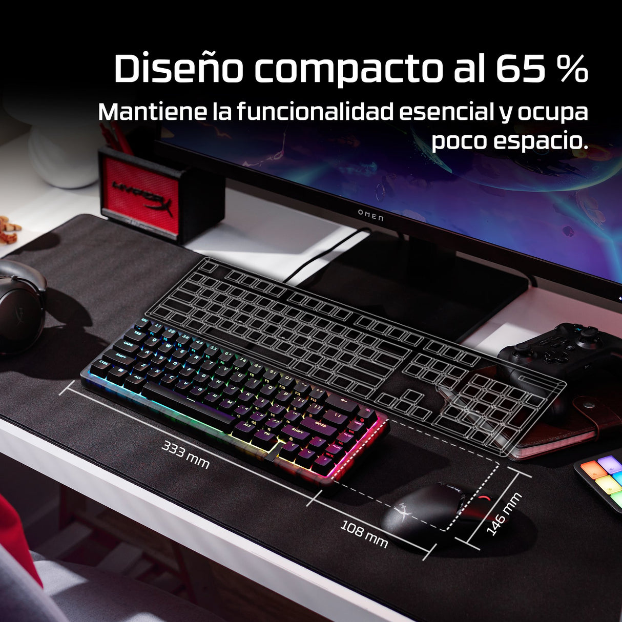 EAN 0198828944597 - HyperX Origins 2 65 teclado Juego USB Negro imagen 5