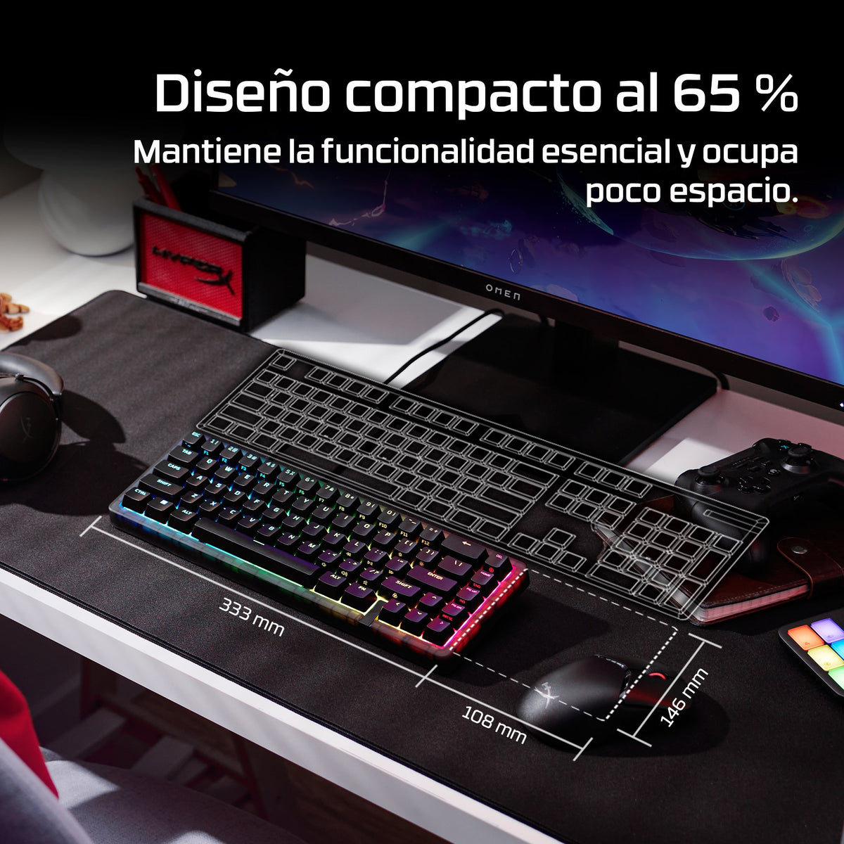 EAN 198828944610 - HyperX Origins 2 65 teclado Juego USB Negro imagen 8