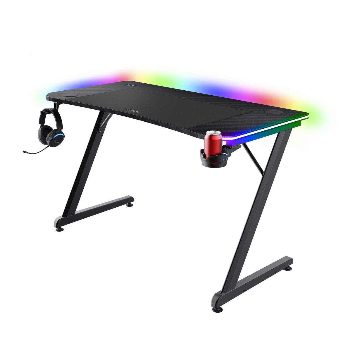 Mesa Gaming Gxt 710 Luminus Pro Rgb Negro Trust Máximo 150kg/ 120 X 60 X 74cm/ Control De Iluminación