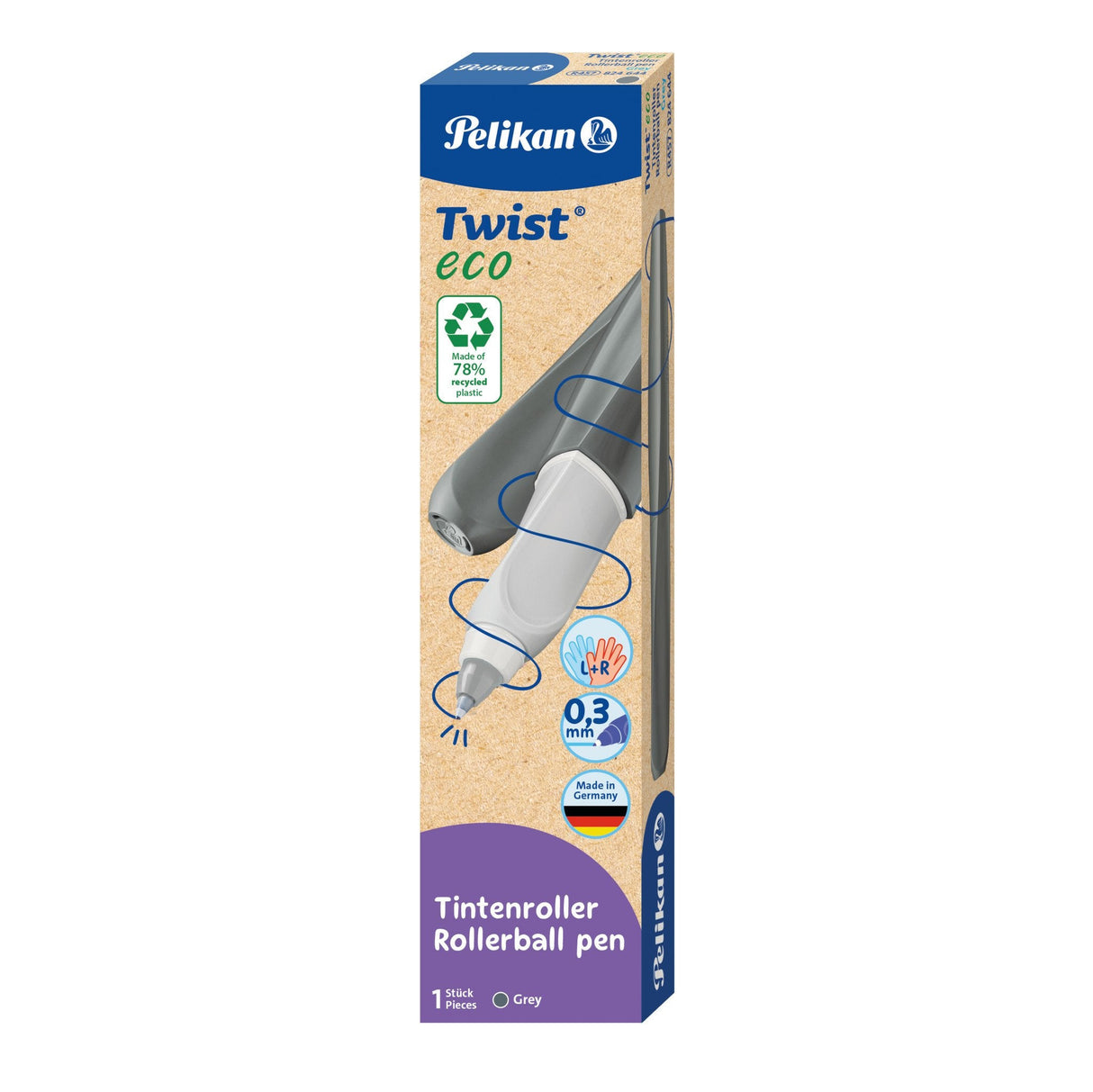 Bolígrafo Pelikan Twist® Eco Para Diestros Y Zurdos, Gris