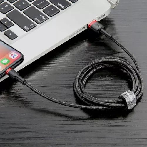 Cable Baseus Calklf-C19 (Lightning M - Usb 2.0 M; 2m; Black And Red Color)