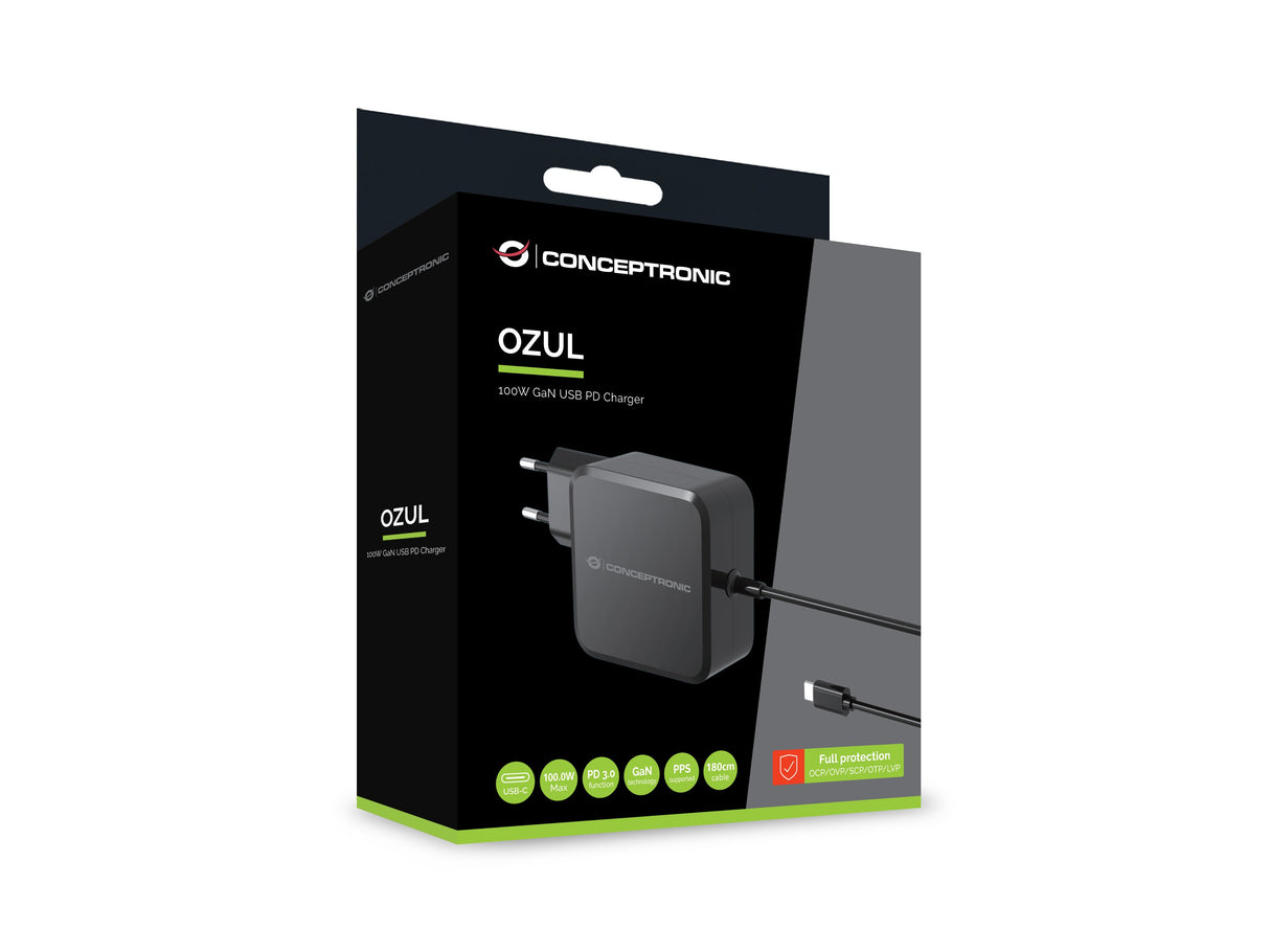 EAN 4015867235614 - Conceptronic OZUL05BE cargador de dispositivo móvil Universal Negro Corriente alterna Interior imagen 2