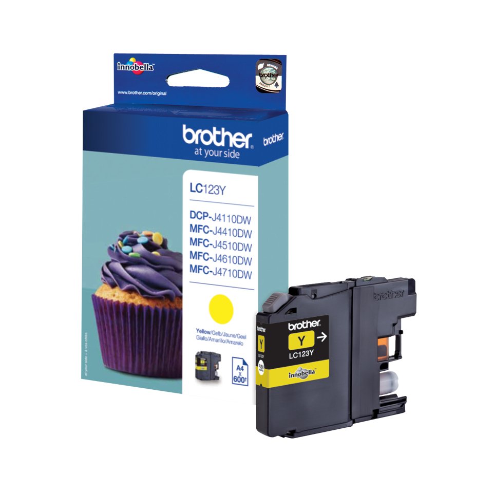 EAN 4056104667621 - Brother LC-123Y cartucho de tinta 1 pieza(s) Original Alto rendimiento (XL) Amarillo imagen 1