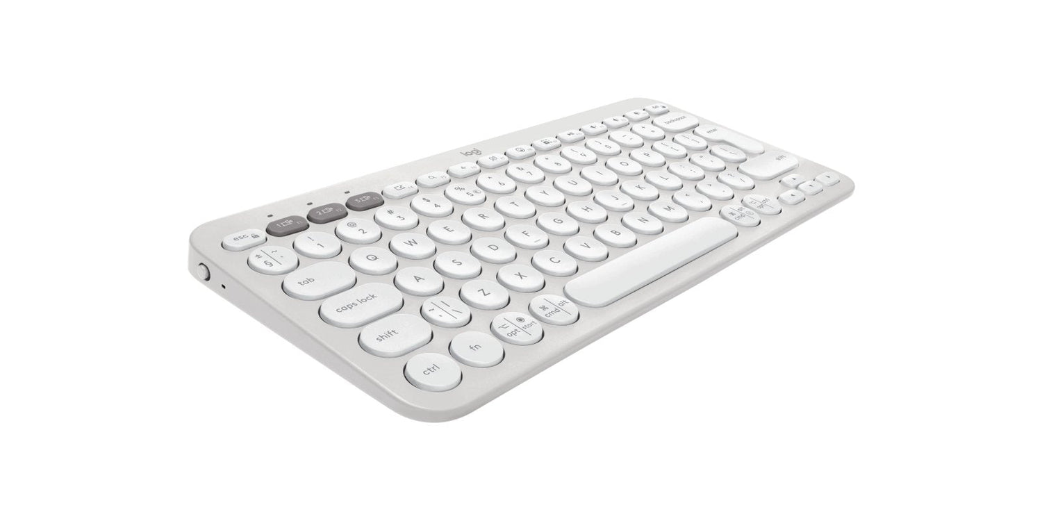 Teclado Inglés + Ratón Logitech Pebble 2 Combo Rf Wireless + Bluetooth Qwerty Internacional De Ee.Uu. Blanco